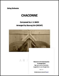 BACH CHACONNE Orchestra sheet music cover Thumbnail